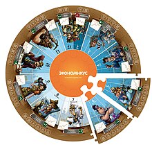 Круглое модульное игровое поле настольной игры «Экономикус»