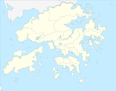 Mapa konturowa Hongkongu, blisko centrum na dole znajduje się punkt z opisem „Protesty w Hongkongu”