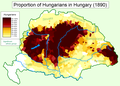Maďarská populace podle sčítání lidu z roku 1890