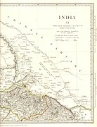 १८३४ को यस नक्शामा लिम्पियाधुरा नजिक अन्तराष्ट्रिय सीमा देखाइएको छ।
