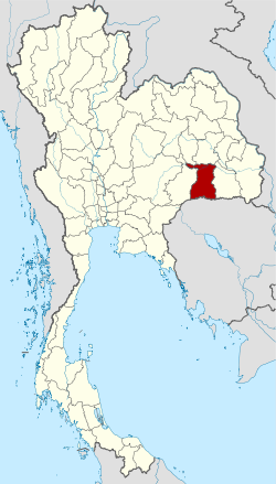 แผนที่ประเทศไทย จังหวัดสุรินทร์เน้นสีแดง