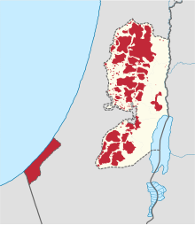 نقشہ فلسطینی قومی عملداری کے تحت علاقہ 2006.
