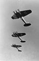 Tres Heinkel He-111 en formación.