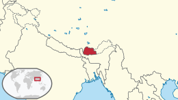 Mapa de Bhutan