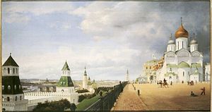 linker Seitenteil des Kreml-Panoramas in Moskau (Eduard Gaertner)