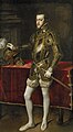El Retrato de Felipe II es un óleo realizado en 1551 por el pintor italiano Tiziano. Sus dimensiones son de 193 × 111 cm. Se expone en el Museo del Prado, Madrid. Por Tiziano.