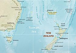 A Tasman-tenger térképe