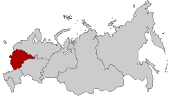 Centrale føderale distrikts beliggenhed i Rusland