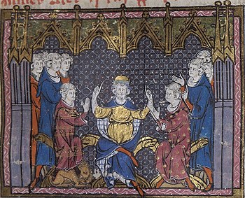 Karl Martell teilt das Frankenreich unter seinen beiden Söhnen auf