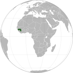 Местоположение на Гвинея