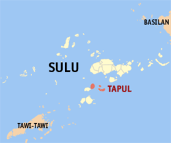 Map of Sulu with Tapul highlighted