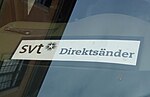SVT direktsänder (skylt i SVT:s bil)