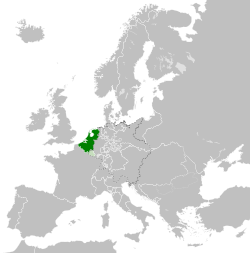       ที่ตั้งของเนเธอร์แลนด์ใน ค.ศ. 1815       และราชรัฐลักเซมเบิร์ก