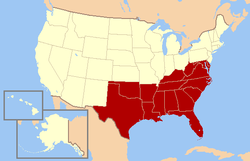 Amerika Serikat Selatan sebagaimana didefinisikan oleh Biro Sensus Amerika Serikat.[1]