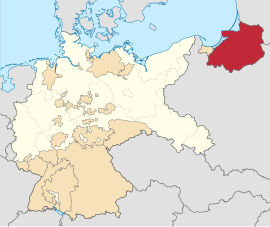 Східна Пруссія на мапі (позначена синім кольором) (1922—1939)
