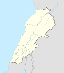Map showing the location of Hbaline within Lebanon