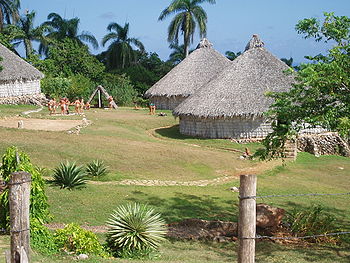 Reconstruction of Taíno village
