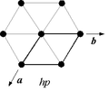 Xarxa hexagonal primitiva de l'espai bidimensional.