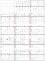 Eén pagina van de Chinese kalendar van Jiǎwǔnián, met Tibetaanse en Moslim datums