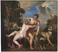 Venus y Adonis Óleo sobre lienzo, 186 x 207 cm, Museo del Prado (Madrid).