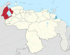 Položaj države na karti Venezuele
