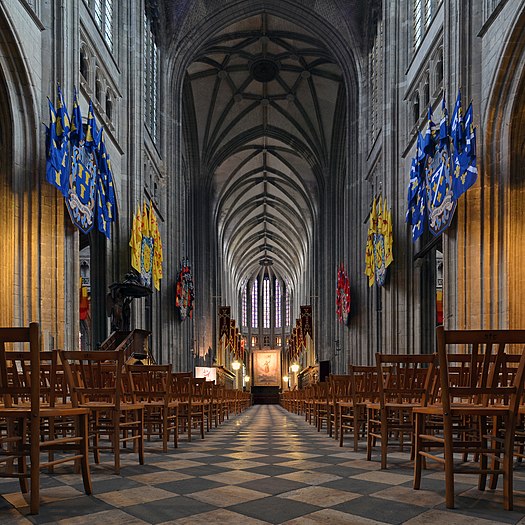 Choir and nave of the Orléans Cathedral - Orléans, Loiret, France.