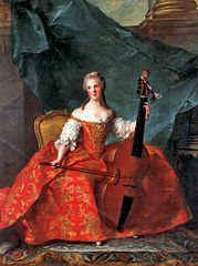 Henriette de France, dochter van Lodewijk XV, met viola da gamba