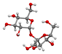 modello 3D della molecola del saccarosio