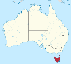 塔斯馬尼亞州在澳洲的位置 其他澳洲州份與領地
