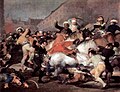 Pintura de Francisco de Goya que muestra el levantamiento del dos de mayo en Madrid que originó la guerra de independencia española.