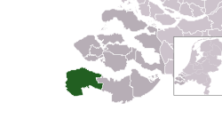 Ligging van Sluis-munisipaliteit in Zeeland