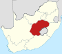 Map indicating the extent of Free State within the Republic of South Africa