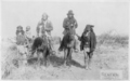 Image 6"Geronimo's camp before surrender to General Crook, March 27, 1886: Geronimo and Natches mounted; Geronimo's son (Perico) standing at his side holding baby." By C. S. Fly. (from Photojournalism)
