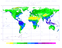 Mapa on es mostra la precipitació total anual mitjana (en mm) per al període de 1951 a 2000