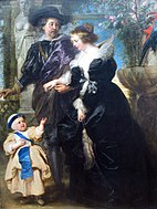 Автопортрет Рубенса с Еленой Фоурмен и их ребёнком. 1638 год, масло по дереву. 204,2 × 159,1 см. Нью-Йорк, Метрополитен-музей