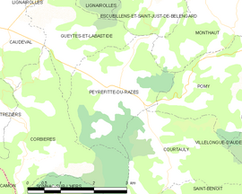 Mapa obce Peyrefitte-du-Razès