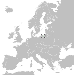Vị trí thành phố tự do Danzig tại châu Âu năm 1930.