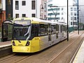 A Metrolink vehicle in Salford destined for Piccadilly
