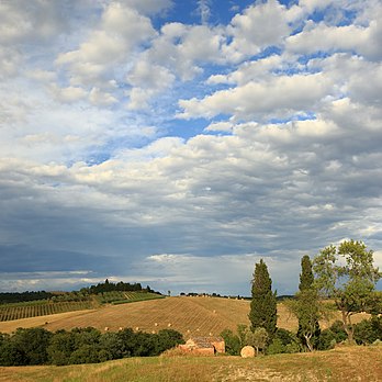 Interior da Toscana em junho, depois da colheita do trigo. (definição 3 000 × 2 001)
