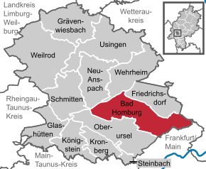 Poziția localității Bad Homburg vor der Höhe