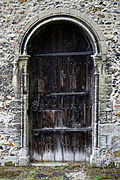 Puerta medieval del Castillo de Hedingham en Essex (Inglaterra)