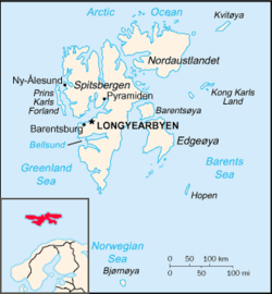 Lokasi Longyearbyen dan Svalbard