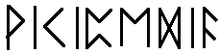 "Wikipedia" mit den Zeichen der älteren Runenreihe geschrieben, angefertigt 2008