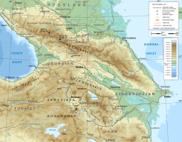Topografisk bild över Kaukasus