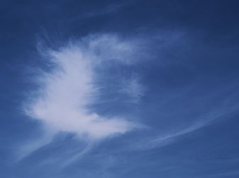 Un cirrus, nuage de la couche supérieure de la troposphère. (définition réelle 4 632 × 3 464)