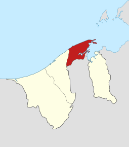 Kart over Brunei-Muara