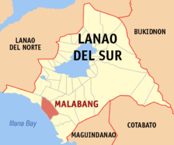 Mapa ning Lanao del Sur ampong Malabang ilage