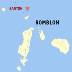 Map of Romblon with Banton highlighted