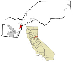 プレイサー郡内の位置の位置図