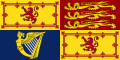 o Rwal Estandarte do Reino Unido usado na Escócia, com o estandarte real da Escócia, no primeiro e quarto trimestres.